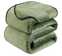 HOZY Plaid Couverture Polaire 220x240cm Vert Doux et Chaude - 350GSM Couverture de Lit 2 Personnes et Plaid Canapé Flanelle - Réversible Double Face