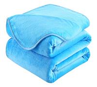 HOZY Plaid Couverture Polaire 230x270cm Bleu Ciel Doux et Chaude - 350GSM Couverture de Lit et Jeté de Canapé Flanelle - Réversible Double Face