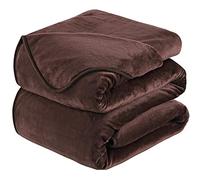 HOZY Plaid Couverture Polaire 230x270cm Chocolat Doux et Chaude - 350GSM Couverture de Lit 2 Personnes et Plaid Canapé Flanelle - Réversible Double Face
