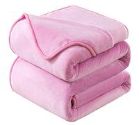 HOZY Plaid Couverture Polaire 230x270cm Rose Doux et Chaude - 350GSM Couverture de Lit et Jeté de Canapé Flanelle - Réversible Double Face