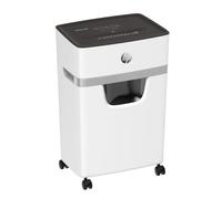 HP OneShred 10MC Aktenvernichter mit Partikelschnitt P-5, 2 x 15 mm, bis 10 Blatt, wei? (2804)
