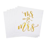 Hpbaggy 20PCS Serviette de Table Mariage, Serviettes Imprimés, Serviettes Blanches avec Impression Dorée en Forme de Cœurs, Serviette Papier Doree, Décoration de Table