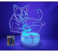 HPBN8 Illusion 3D Chat LED Lampe Art Déco Lampe Lumières LED Décoration Lumière Contrôle à distance 7/16 couleurs Change Alimentation USB Anniversaire Enfants Cadeau Anniversaire Noël Cadeaux