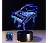 HPBN8 Ltd Illusion 3D Piano LED Lampe Art Déco Lampe Lumières LED Décoration Lampes Télécommande 7/16 Couleurs Change Veilleuse USB Powered Enfants Cadeau Anniversaire Noël Cadeaux