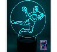 HPBN8 Ltd Illusion Optique 3D Handball Nuit Lampe Art Déco Lampe Lumières LED Décoration Lampes Contrôle à distance 7/16 Couleurs Change Veilleuse USB Powered Enfants Cadeau Anniversaire Noël Cadeaux