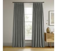 HPD Half Price Drapes 1 Panneau de Rideau occultant en Velours plissé, pour Salon et Chambre à Coucher - 63,5 x 213,4 cm (l x L), Gris argenté