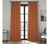 HPD Half Price Drapes BOCH-LN185-P Rideaux occultants en Faux Lin pour Chambre à Coucher (1 Panneau), 127 x 274 cm, Orange désert