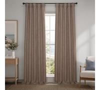 HPD Half Price Drapes BOCH-LN185-P Rideaux occultants en Faux Lin pour Chambre à Coucher (1 Panneau), 127 x 213 cm, Cacao néerlandais