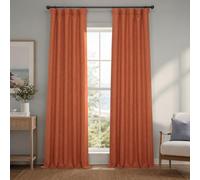 HPD Half Price Drapes BOCH-LN185-P Rideaux occultants en Faux Lin pour Chambre à Coucher (1 Panneau), 127 x 213 cm, Orange désert