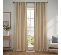 HPD Half Price Drapes BOCH-LN18538-96 Rideaux occultants en Faux Lin pour Chambre à Coucher, 127 x 243 cm, Brun Clair Nomade