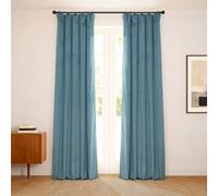 HPD Half Price Drapes Heritage Rideaux occultants en Velours Pelucheux pour Chambre à Coucher et Salon - 1 Panneau - 127 x 243 cm - Bleu Danemark