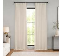 HPD Half Price Drapes PDCH-KBS2BO-84 Rideaux occultants texturé Vintage en Soie synthétique pour décoration de Chambre, (1 Panneau), 127 x 213,4 cm, Blanc cassé