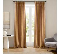 HPD Half Price Drapes PTCH-BO404-96 Rideaux occultants pour Chambre à Coucher et Salon - en Taffetas de Soie synthétique - 1 Panneau - 127 x 243 cm - Épices dorées