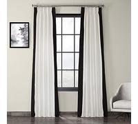 HPD Half Price Drapes Rideau Vertical plissé Colorblock Fresh Popcorn et Noir 25 x 120 cm