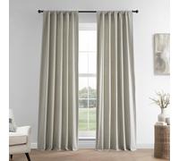 HPD Half Price Drapes Rideaux en Lin français pour décorations de Chambre, filtrant la lumière, 127 x 213 cm (1 Panneau), LN-XS1702-84, Kaki Frais, 127 cm de Large x 213,4 cm de Long (Lot de 1)