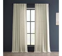 HPD Half Price Drapes Rideaux en Lin Lourd pour Chambre à Coucher 50 x 108 (1 Panneau), FHLCH-VET13192-108, orge