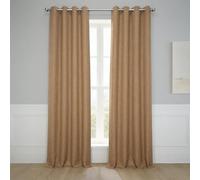 HPD Half Price Drapes Rideaux occultants à œillets en Lin pour Chambre à Coucher et Salon (1 Panneau), 127 x 243 cm (l x L), Caramel