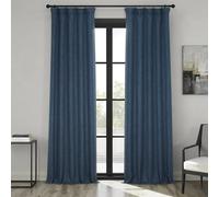 HPD Half Price Drapes Rideaux occultants en Faux Lin pour Chambre à Coucher, 127 x 304 cm, BOCH-LN1853-120 (1 Panneau), Indigo