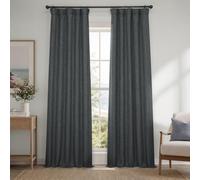 HPD Half Price Drapes Rideaux occultants en Lin synthétique pour Chambre à Coucher et Salon (1 Panneau), 127 x 213,4 cm (l x L), Gravier foncé