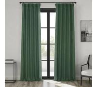 HPD Half Price Drapes Rideaux occultants texturés en Faux Lin pour Chambre à Coucher - 213 cm de Long (1 Panneau), 127 x 213 cm (l x L), Vert clé