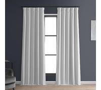 HPD Half Price Drapes Rideaux occultants Unis à Isolation Thermique pour Chambre à Coucher - 274 cm de Long (1 Panneau) - Rideaux de fenêtre occultants en Lin pour Salon, 127 x 274 cm (l x L), Blanc
