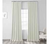 HPD Half Price Drapes Rideaux occultants Vintage pour Chambre à Coucher - 213,4 cm de Long - 1 Panneau occultant Thermique en Lin avec Motif croisé - 127 cm de Large x 213,4 cm de Long - Blanc cassé