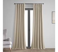 HPD Half Price Drapes Rideaux occultants Vintage pour Chambre à Coucher - 213,4 cm de Long - Tissage croisé Thermique en Lin - 1 Panneau occultant - 127 cm de Large x 213,4 cm de Long - Brun Clair