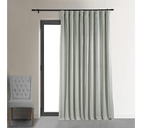 HPD Half Price Drapes Signature Lot de 1 Rideau occultant en Velours avec Passe-Tringle, Bloque Chaleur et lumière, pour Chambre et Salon, 254 x 274,3 cm (l x L), Gris réfléchissant (Reflection Grey)