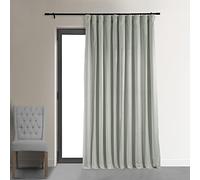 HPD Half Price Drapes Signature Lot de 1 Rideau occultant en Velours avec Passe-Tringle, Bloque Chaleur et lumière, pour Chambre et Salon, 254 x 243,8 cm (l x L), Gris réfléchissant (Reflection Grey)
