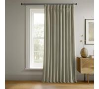 HPD Half Price Drapes Signature Lot de 1 Rideau occultant en Velours avec Passe-Tringle, Bloque Chaleur et lumière, pour Chambre et Salon, 254 x 213,4 cm (l x L), Beige (Cool Beige)