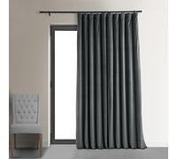 HPD Half Price Drapes Signature Lot de 1 Rideau occultant en Velours avec Passe-Tringle, Bloque Chaleur et lumière, pour Chambre et Salon, 254 x 274,3 cm (l x L), Gris Naturel (Natural Grey)