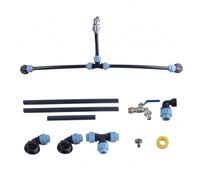 Hperu IBC Tote Adaptateur et raccords Kit de Connexion surélevé à 2 réservoirs avec Robinet en Laiton nickelé de 0, 50 Pouce et Accessoires Tuyau PE, en boîte