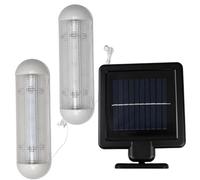 Hperu Lampe solaire pour hangar avec ficelle de traction, panneaux solaires LED à double lampe pour hangars, lumières murales intérieures pour serre de couloir jardin