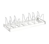Hperu Organisateur de casseroles et de poêles, support extensible 13 à 22 pouces avec séparateur réglable, hanches en acier inoxydable pour armoire, support poêles