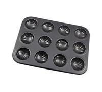 Hperu Plateau de cuisson en forme de moule à Madeleine antiadhésif à 12 cavités, moule gâteau en acier au carbone