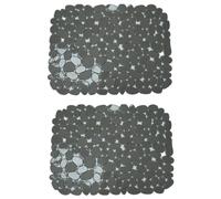 Hperu Tapis d'évier de Cuisine, 2 pièces, Protecteur d'évier en PVC antidérapant 12x15, 6 Pouces, Tapis résistant à la Chaleur pour Porcelaine en Acier Inoxydable, Gris