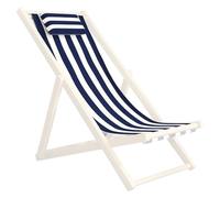 Hperu Tissu de Remplacement pour Chaise à bandoulière, Tissu de Remplacement pour Chaise Patio Pliante 45x17 Pouces avec taie d'oreiller pour Balcon Plage à la Maison, Bleu et Blanc
