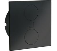 HPF prise encastrée Duplex E USB C, avec prise de courant de sécurité plus USB-Charger, cache carré noir mat