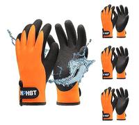 HPHST Lot de 3 paires de gants de travail, thermiques et chauds, imperméables et antidérapants, isolés avec double couche de nylon, pour l'hiver, (orange, taille XL)