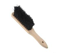 HpLive Balai de cheminée avec manche en bois 28 cm - Poils en fibre de coco pour poêle et foyer, noir