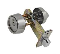 HpLive Bouton de porte avec serrure, serrure à cylindre Serrure de porte cachée avec mécanisme intérieur en acier inoxydable et levier d'arbre en alliage de zinc (argent)