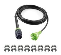 HpLive Câble d'alimentation H05 RN-F-4 - En caoutchouc - 240 V - Compatible avec FESTOOL 203914 489421 - Fermeture à baïonnette - Décharge de traction - Noir - 4 m ou 7,5 m - Câble de rechange (4 m)
