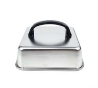 HpLive Capot de barbecue, couvercle de steak carré, couverture de viande avec poignée pour barbecue, résistant à la chaleur, facile à nettoyer, 16/21/26 cm, matériau durable (16 cm)