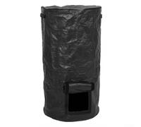 HpLive Composteur de jardin, bac à compost de jardin avec couvercle, sac réutilisable pour l'extérieur, poubelle organique pour déchets de cuisine et de jardin (noir, 45 x 80 cm)