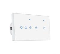 HpLive Interrupteur Wi-Fi intelligent, interrupteur tactile intelligent, interrupteur mural en verre pour maison intelligente, commande vocale, accès à distance via application, 100-240 V, 5/6/8