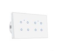 HpLive Interrupteur Wi-Fi intelligent, interrupteur tactile intelligent, interrupteur mural en verre pour maison intelligente, commande vocale, accès à distance via application, 100-240 V, 5/6/8
