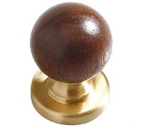 HpLive Poignée de meuble en laiton en bois, bouton de tiroir rétro, tire-porte antique, quincaillerie à trou unique pour armoire et commode, construction durable et look élégant, combinaison de bois