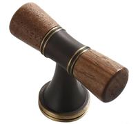 HpLive Poignée de meuble en laiton en bois, bouton de tiroir rétro, tire-porte antique, quincaillerie à trou unique pour armoire et commode, construction durable et look élégant, combinaison de bois