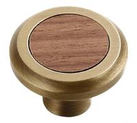 HpLive Poignée de meuble en laiton en bois, bouton de tiroir rétro, tire-porte antique, quincaillerie à trou unique pour armoire et commode, construction durable et look élégant, combinaison de bois