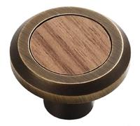 HpLive Poignée de meuble en laiton en bois, bouton de tiroir rétro, tire-porte antique, quincaillerie à trou unique pour armoire et commode, construction durable et look élégant, combinaison de bois
